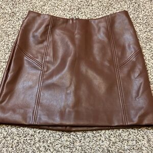 Bagatelle Chocolate Brown Faux Leather Skirt